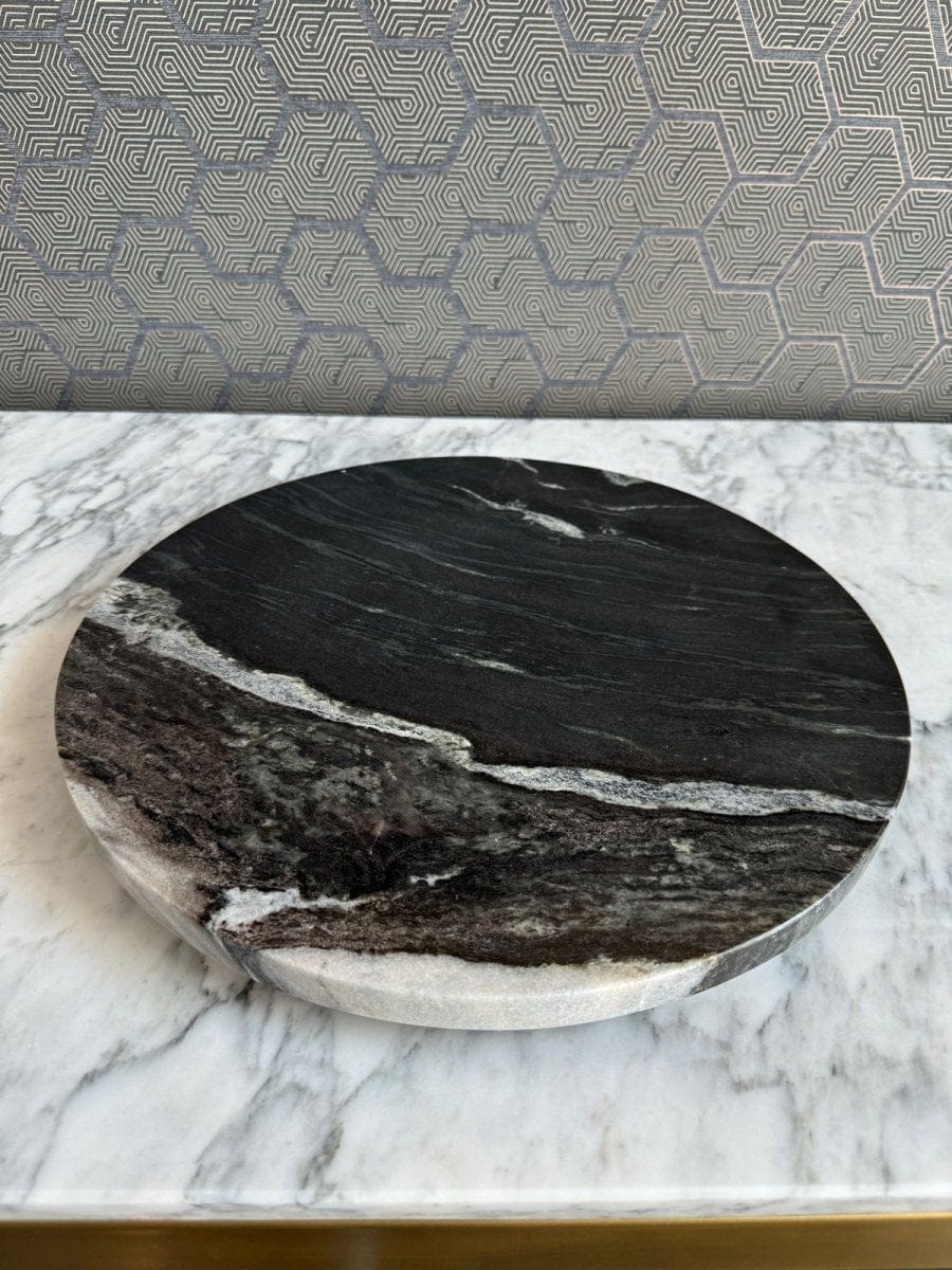 Lazy Susan de Mármol Calacatta Simone Negra - Arte Guillomé