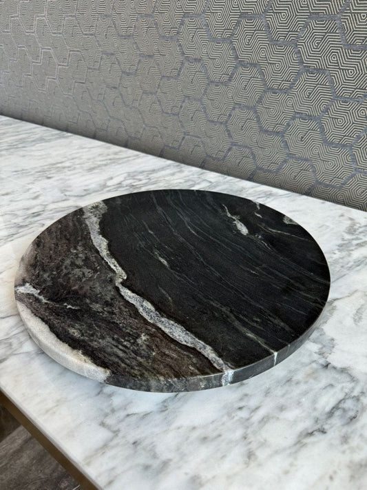 Lazy Susan de Mármol Calacatta Simone Negra - Arte Guillomé