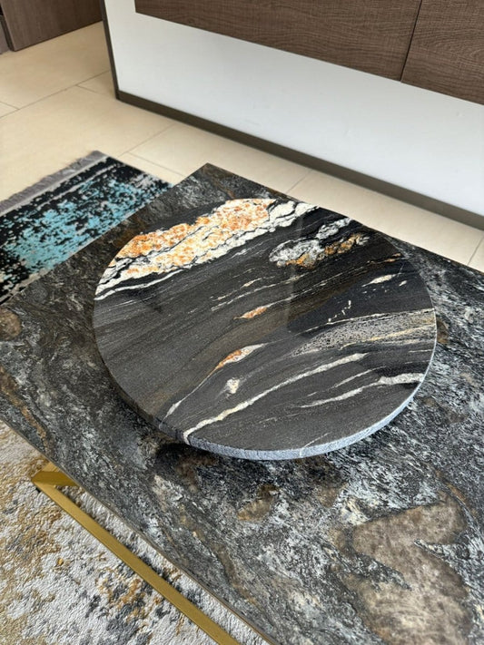 Lazy Susan Magma Black - Beta Naranja – 40 cm de Diámetro - Arte Guillomé