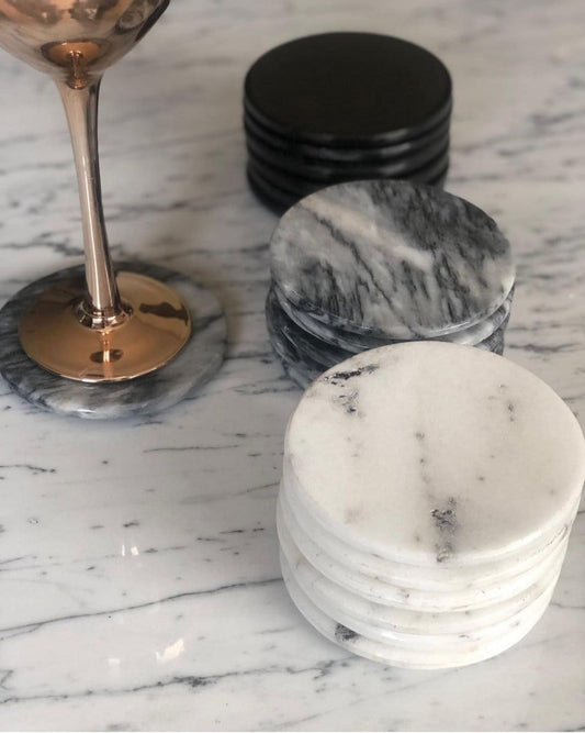 Set de 6 Portavasos Circulares de Mármol - Arte Guillomé