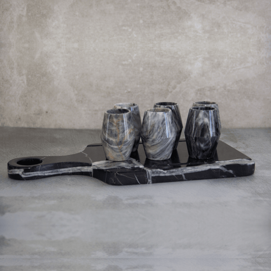 Set de 6 Tequileros de Mármol - Barrilitos - Arte Guillomé