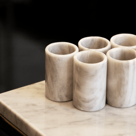 Set de 6 Tequileros de Mármol - Cilindro - Arte Guillomé