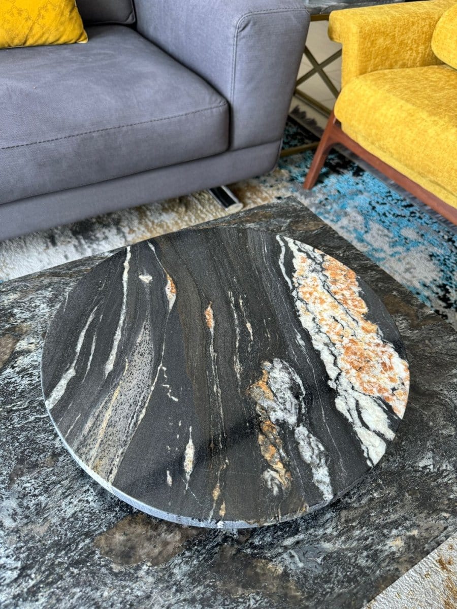 Lazy Susan Magma Black - Beta Naranja – 40 cm de Diámetro - Arte Guillomé